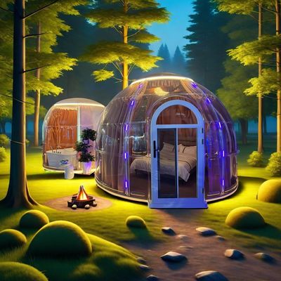 kopen Populaire Smart Star Room Leisure Polycarbonaat Transparante Camping Double Dome Huis Tent online manufacture
