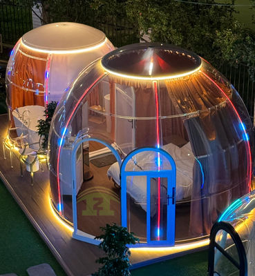 kopen Modern Design Full House Prefab Outdoor Polycarbonate Clear Geodetic Bubble Dome Tent Hotel Eetpark-Groene PC Huizen Glamping online manufacture