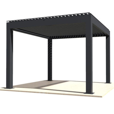 kopen Aluminium legering Louver Draaiende Paviljoen Buitenhof Villa Tuin Winddicht Rolgordijn Elektrisch Aluminium legering Paviljoen online manufacture