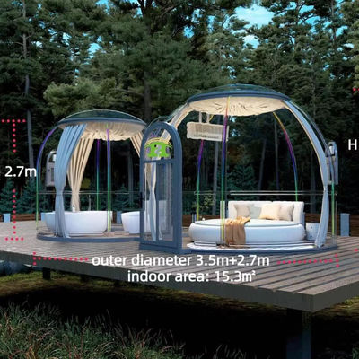 Full House Outdoor Prefabricated Luxury Glass Polycarbonate Tuin Dubbelkoepel Huis