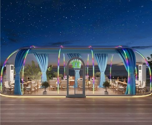 Moderne intelligente outdoor prefab sterrenkamer waterdicht polycarbonaat koepels voor glamping geodetische koepel huis voor hotels