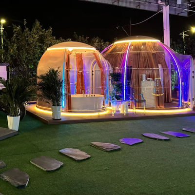 Volledig huis Buiten geluidsdicht Prefab Dome Huis Kamer Polycarbonaat Dubbele Dome Huis