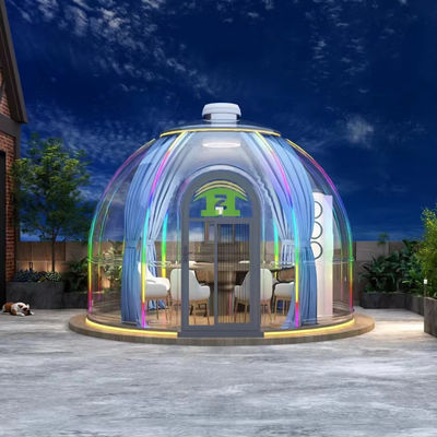 Vlamvertragend veilige koepel glamping tent transparant opblaasbaar bubbelhuis bubbel tent