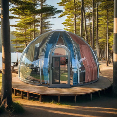 Moderne stijl helder polycarbonaat bubbelhuis geïsoleerd prefab picknickdome tent voor hotelfeest gebruik groen container materiaal