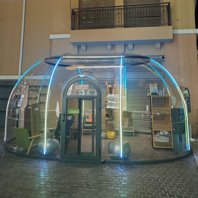 Aanpasbare transparante koepelvormige polycarbonaat bubbel tent bubbel hemel ster kamer