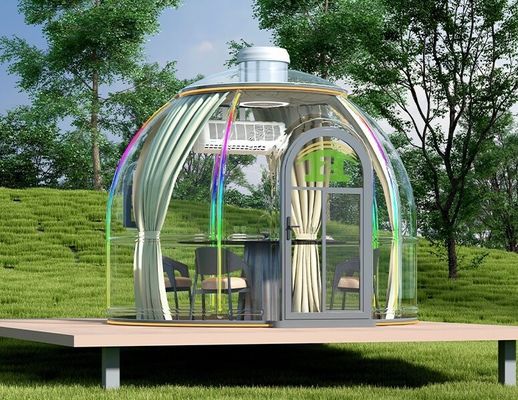 Moderne luxe design prefab groene huizen winddicht pc materiaal koepel tent voor villa capsule koepel huis