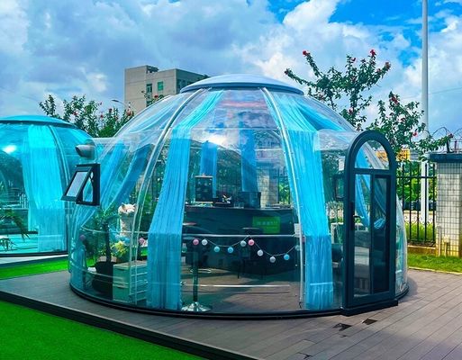 Resort tent Transparante dubbele koepel Huis Outdoor Glamping Polycarbonate koepel tent