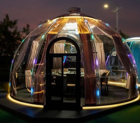 Gepersonaliseerde gepersonaliseerde pc-materiaal bubbelhuizen makkelijk te monteren opblaasbare feesttent voor kamperen transparante bubbelkamer