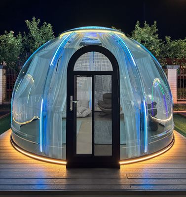 Buitenopblaasbaar staal en pc-materiaal Bubble Lodge voor camping Hotel Villa of Star Dome Room-Green House