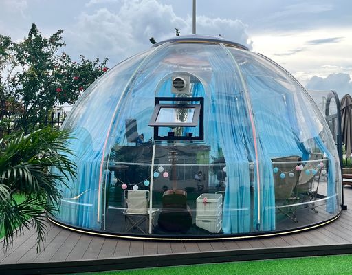 Luxe waterdichte polycarbonaat koepeltent Eco met badkamer PC Bubble House