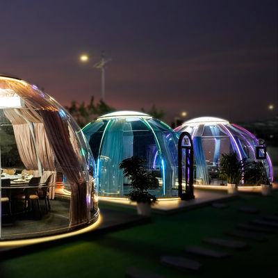Goede kwaliteit Outdoor Hotel Resort Pc Leisure Ronde Glamping Zonnebrandcrème Double Dome House Tent