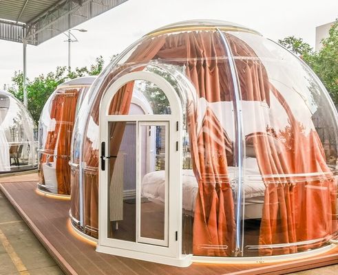 Op maat gemaakte luxe pc-materiaal slagvast bubbelhuis opblaasbaar koepeltent voor slaapkamer