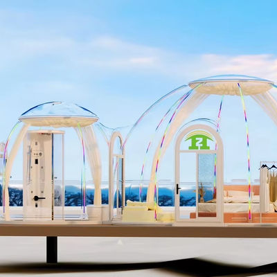 4 Seizoen Prefab PC Hotel Huis Huis Tent Glamping Resort Tenten Dome Huis Met Badkamer