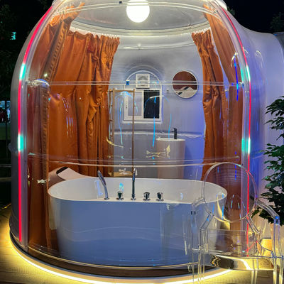 Warme verkoop op maat Transparante buitenste geodetische koepeltent Moderne bubbelhuisontwerp Modulaire kassen voor entertainment