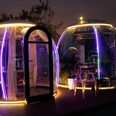 Op maat gemaakte 2.4M Full 360° Transparency Polycarbonate Bubble House Transparent Dome Tent