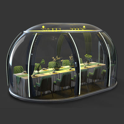 Outdoor Camping Homestay Stalen structuur Sferische tenthuis met transparante bubbelkamer en koepelkamer