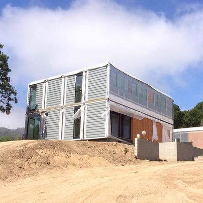 Villa 12 x 3 x 3m Modulair geprefabriceerd huis Lichte staalstructuur Energie-efficiëntie