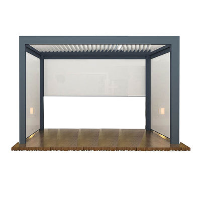 Moderne binnenplaats Intelligente elektrische Louver Paviljoen Villa Buiten Zonnekamer Automatische Flip Chinese Gazebo