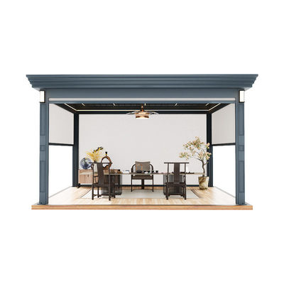 Aluminium legering Electric Flip Louver Paviljoen De buiten schaduw is duurzaam en stijlvol Geschikt voor tuin terras gebruik